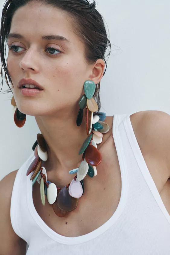 RESIN PIECE EARRINGS | Zara US