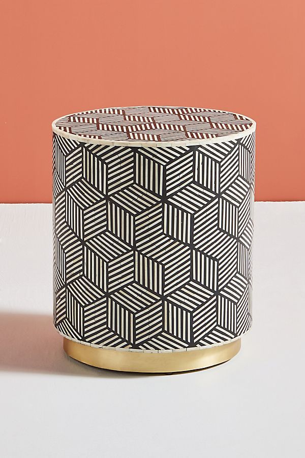 Targua Optical Inlay Side Table | Anthropologie (US)