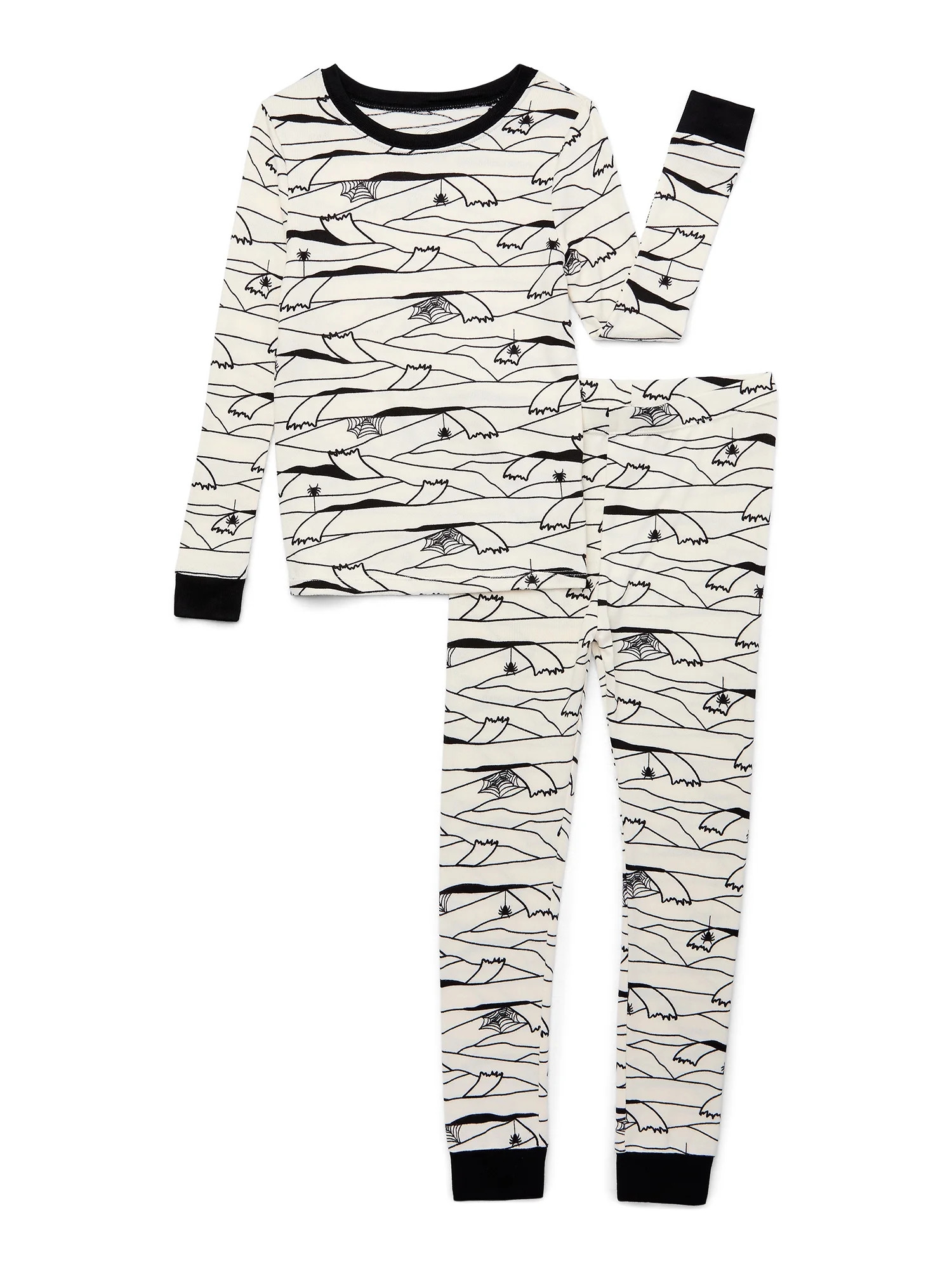 Wonder Nation Boys Halloween Long Sleeve Top and Pants, 2-Piece Sleep Pajama Set, Sizes 4-10 | Walmart (US)