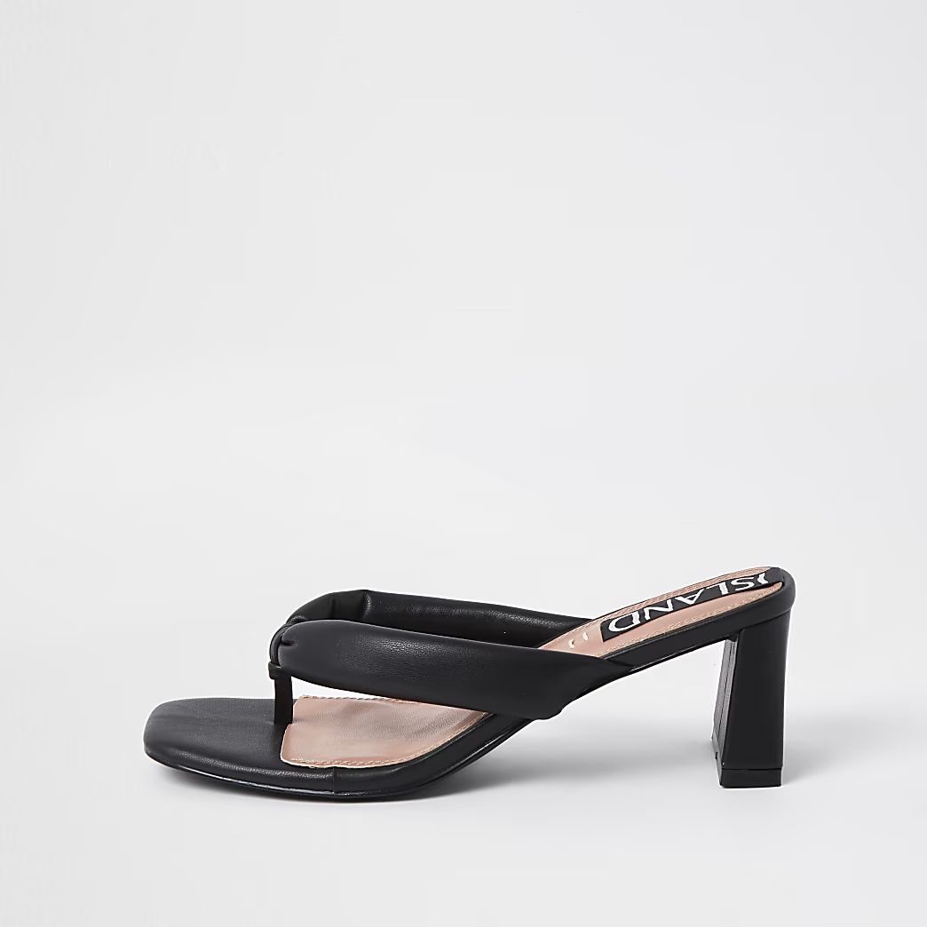 Black block heel sandals | River Island (UK & IE)