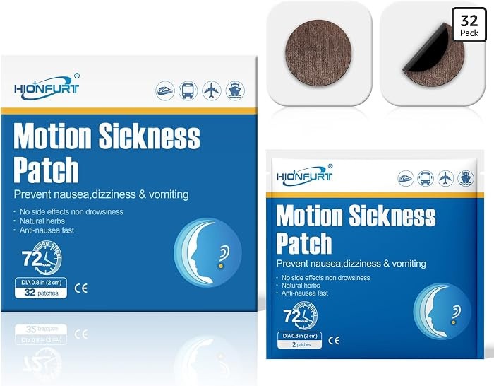 Hionfurt 32ct Motion Sickness Patches \u2013 Sea Sickness Patches for Cruise, Car, Airplane, and ... | Amazon (US)