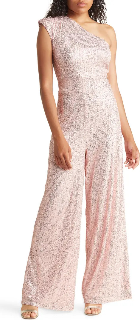 Love By Design Jupiter Sequin One-Shoulder Jumpsuit | Nordstromrack | Nordstrom Rack