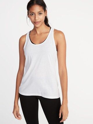 Old Navy Womens Racerback Performance Tank For Women Bright White Size L | Old Navy US