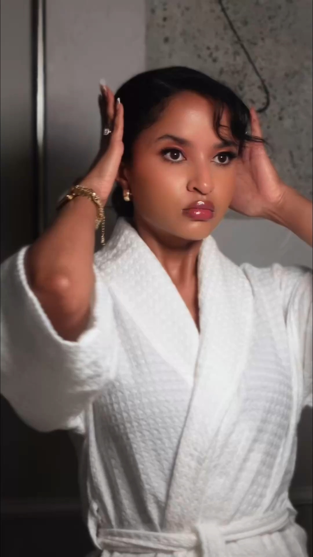 cozy white robe • glossy makeup look • gold jewelry • luxury night routine essentials • soft life favorites • self care aesthetic • elevated loungewear

#LTKvlog #LTKselfcare