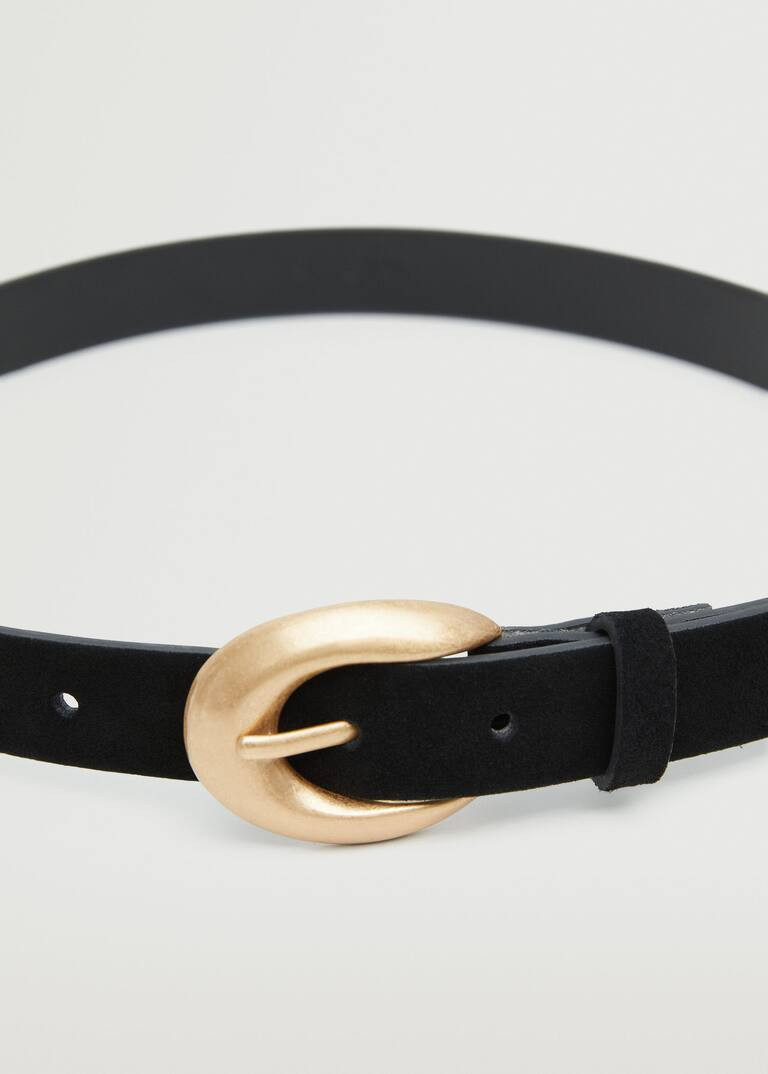 Rounded buckle leather belt -  Women | Mango USA | MANGO (US)