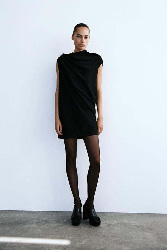 SHORT DRESS WITH RUCHING | Zara US