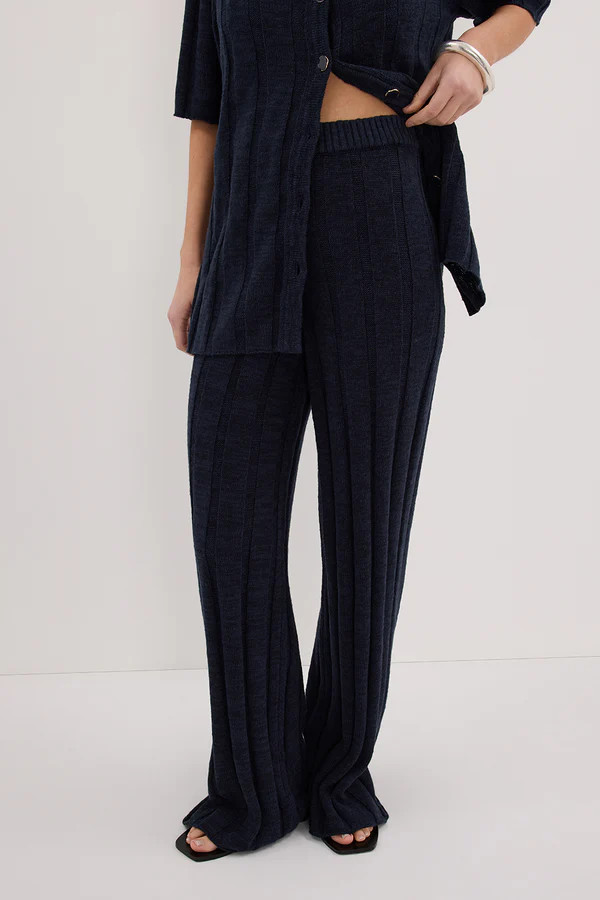JAZZ INDIGO WIDE LEG KNIT PANT | DISSH