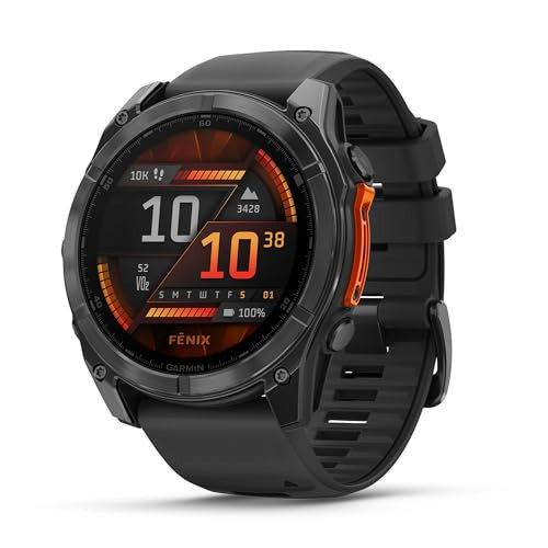 Garmin fēnix 8 GPS 51mm Premium Smartwatch, AMOLED Touchscreen, Multisport, Advanced Health & Training Features,Built-in LED flashlight,Adventure Watch with up to 16 days battery life, Slate Gray | Amazon (UK)