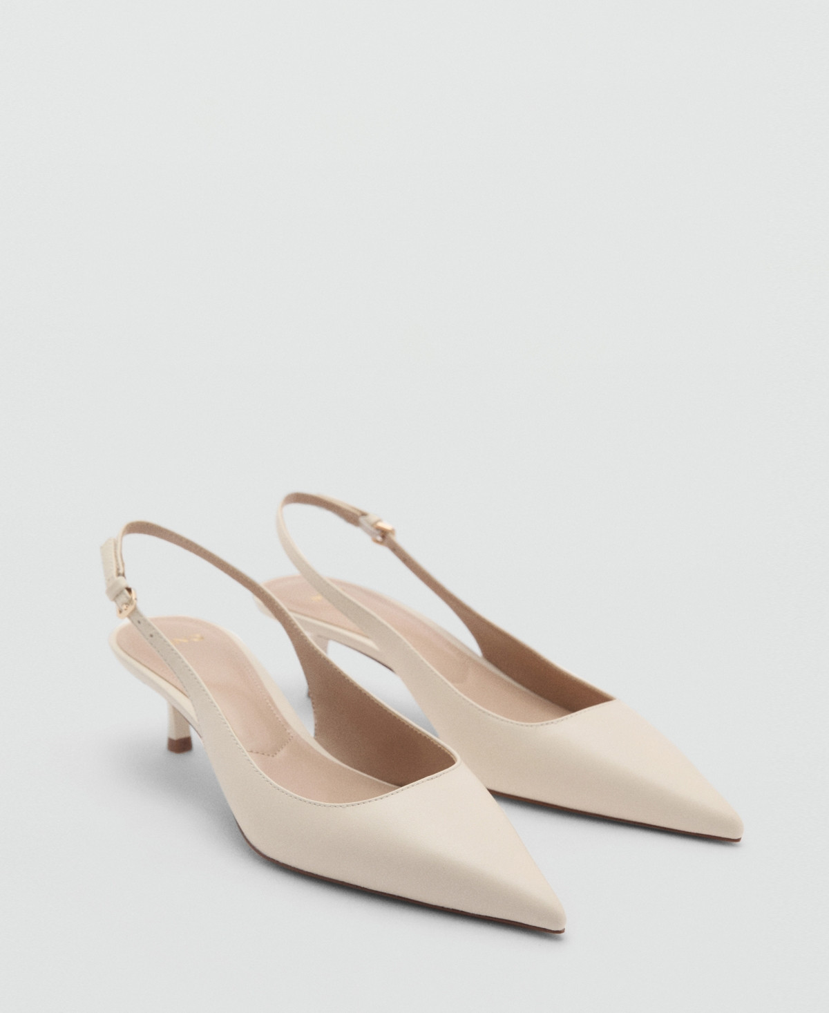 Mango Women's Heel Leather Shoes - Ecru | Macy's