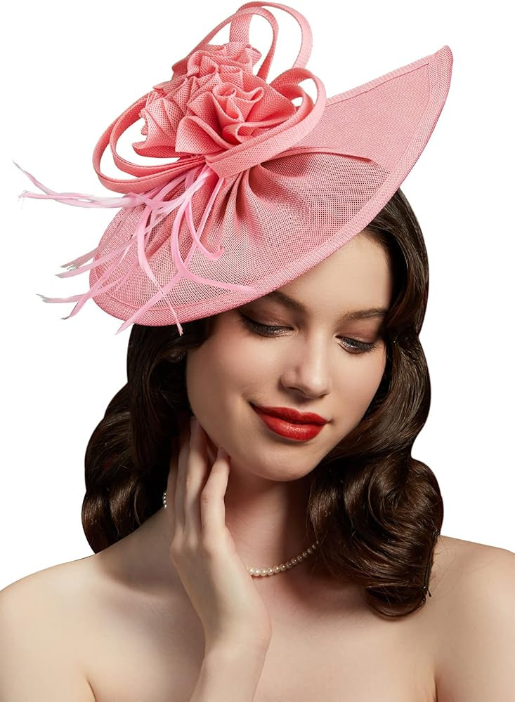 Cizoe Pillbox Hats 20s 50s Vintage Fascinators for Women Tea Party Hats with Feather Mesh Veil He... | Amazon (US)