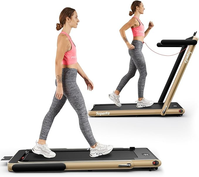 Goplus 2 in 1 Folding Treadmill, 2.25HP Superfit Under Desk Electric Treadmill, Installation-Free... | Amazon (US)
