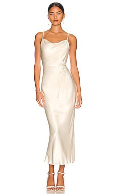 Shona Joy La Lune Bias Cowl Midi Dress in Cream from Revolve.com | Revolve Clothing (Global)