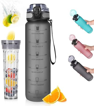 Opard 32oz Sports Water Bottle with Motivational Time Marker to Drink, Reusable BPA Free Tritan w... | Amazon (US)