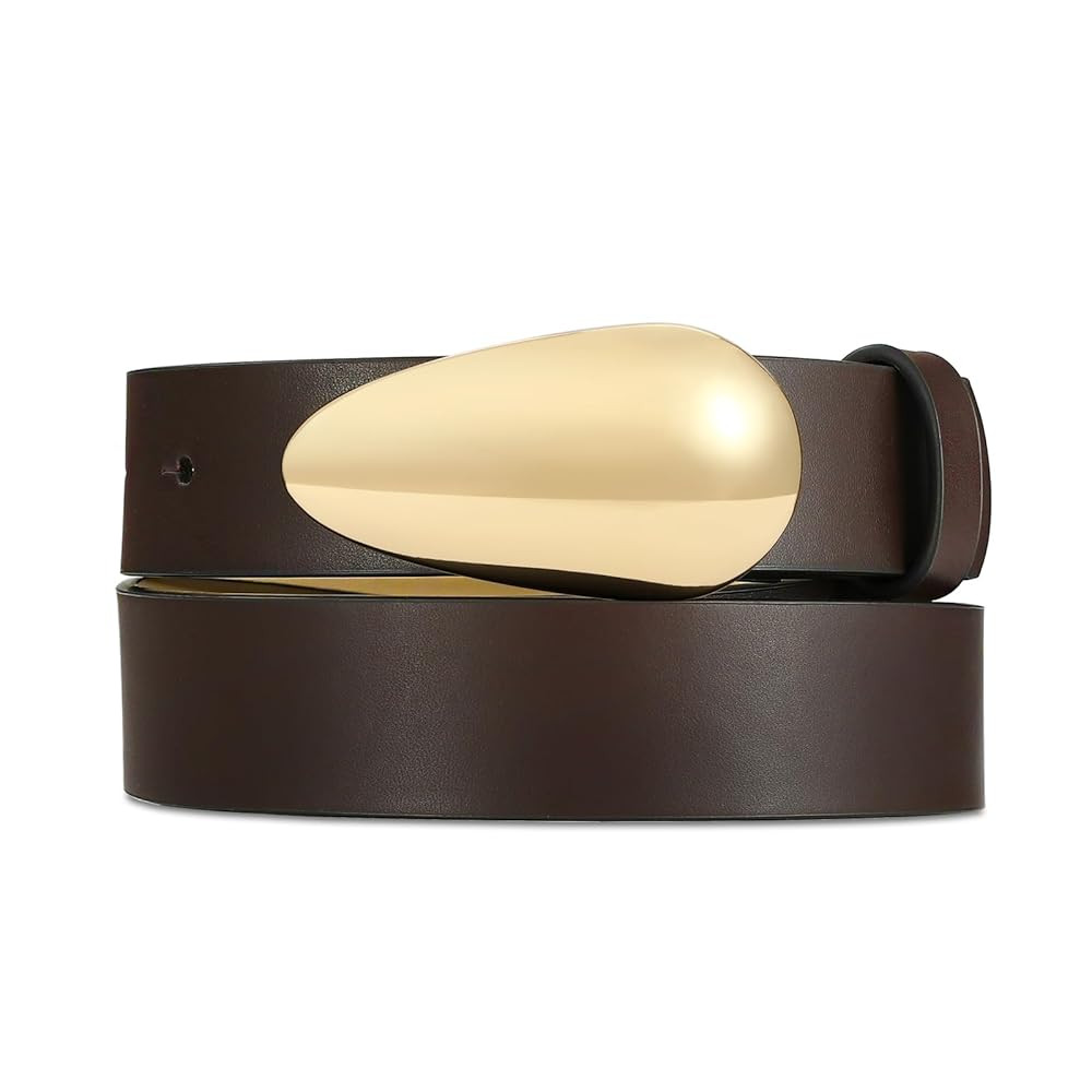 Women Leather Belt Fashion Belt for Women Gold Buckle Perfect for Jeans | Amazon (US)
