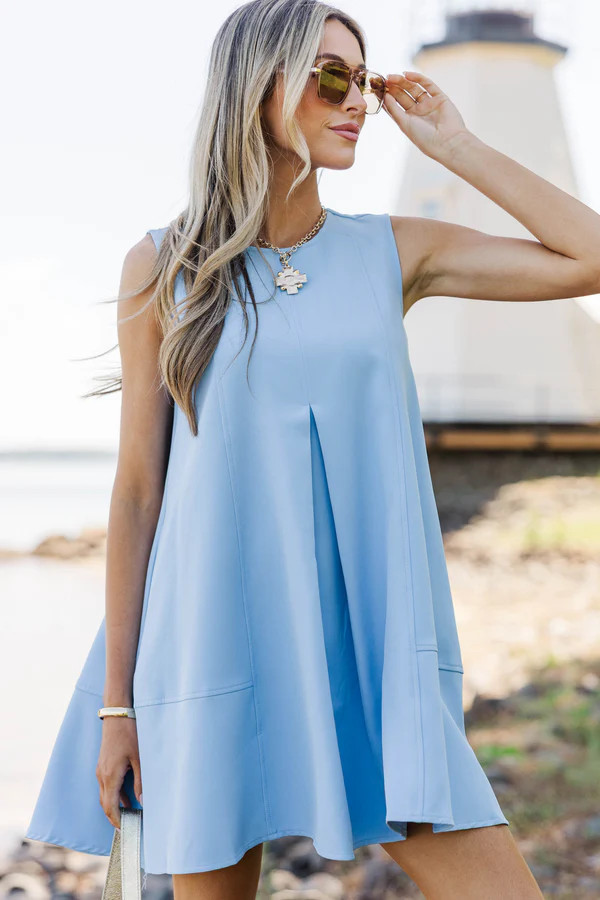 Let\u2019s Go Out Light Blue Dress | The Mint Julep Boutique