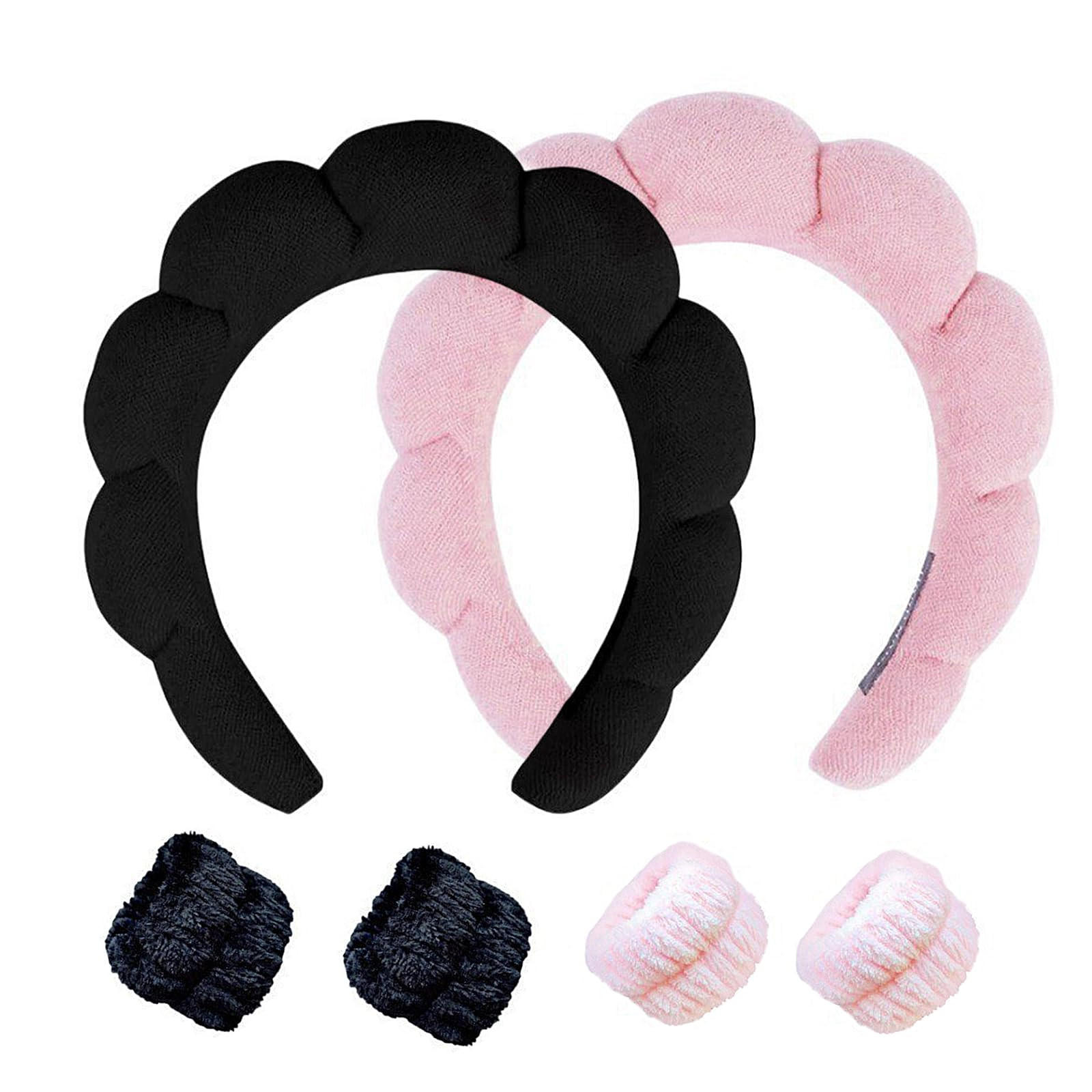 Spa Headband and Wristband Set for Women,Terry Cloth Sponge Headband for Washing Face,Makeup,Faci... | Amazon (US)