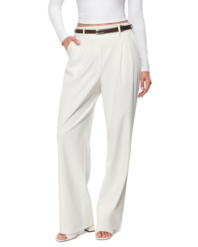 INLYRIC Women's Wide Leg Dress Pants High Waisted Stretchy Pull On Work Office Business Casual Tr... | Amazon (US)