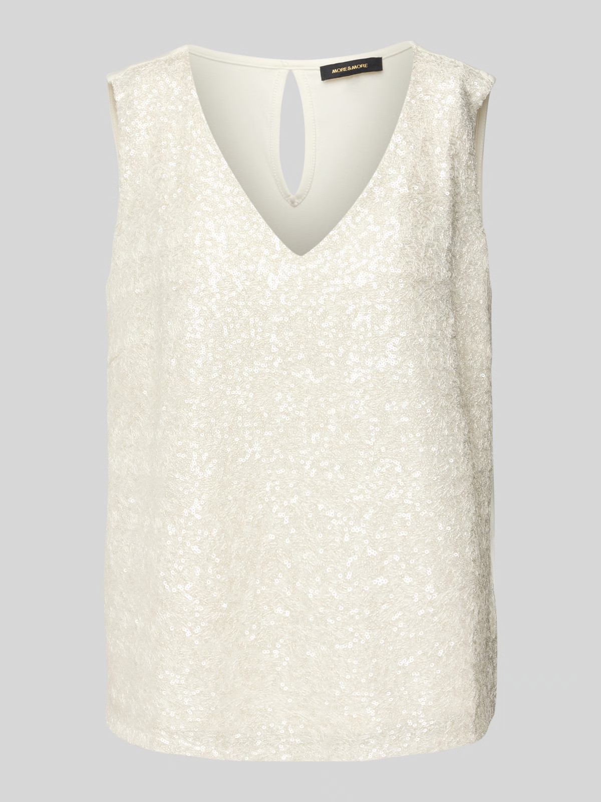 Tanktop met pailletten in offwhite | Peek & Cloppenburg NL