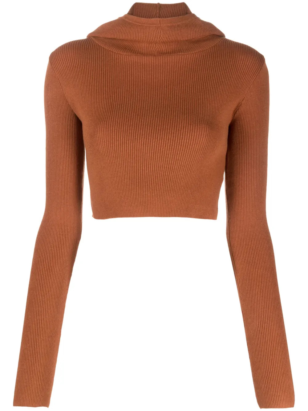 Live The Process Dormer Balaclava Cropped Top | Brown | FARFETCH | Farfetch Global
