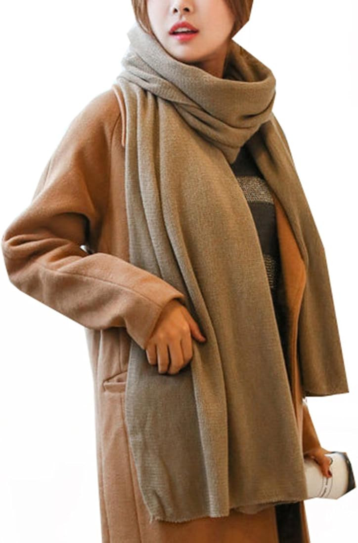 Wander Agio Womens Warm Winter Infinity Scarves Set Blanket Scarf Pure Color | Amazon (US)