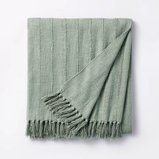 60" x 86" Oversized 100% Cotton Bed Throw Willow Mist - Threshold™ designed with Studio McGee | Target
