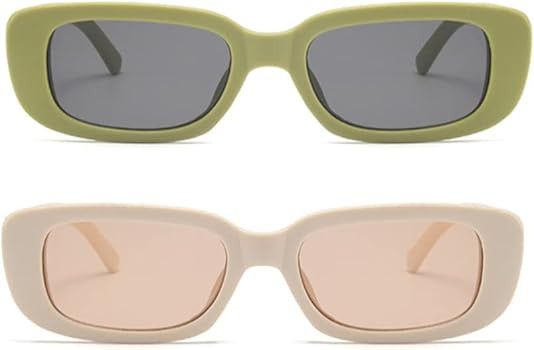Rectangle Sunglasses for Women Retro 90s Sunglasses Small Narrow Square Frame UV400 Protection | Amazon (US)