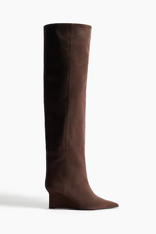 Wedge-Heeled Over-the-Knee Boots | H&M (US + CA)