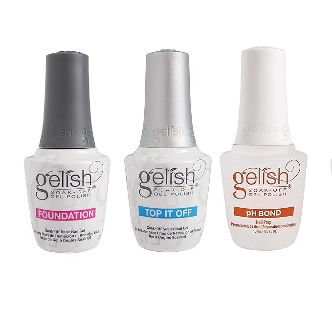 Gelish Terrific Trio Essentials 15 mL Basix Care Soak Off Manicure Gel Nail Polish Kit with Found... | Amazon (US)