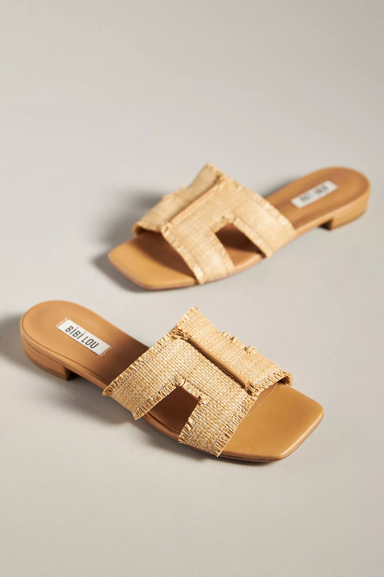 Bibi Lou Raffia Slide Sandals | Anthropologie (US)