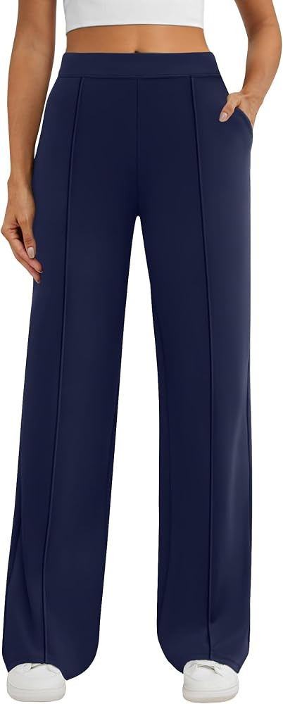 DLOODA Womens Dress Work Pants Stretchy Business Casual Wide Leg Pants | Amazon (US)