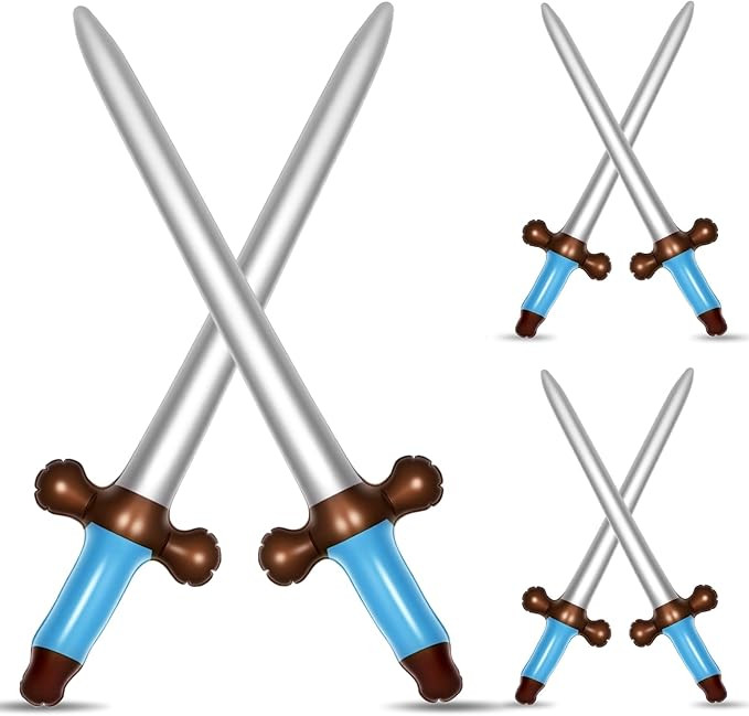 6 Pcs Inflatable Swords, 23.6 Inch Inflatable Pirates Sword, Plastic Blow up Swords for Prince Bi... | Amazon (US)