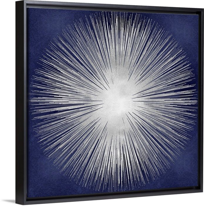 Silver Sunburst on Blue I | Great Big Canvas - Dynamic