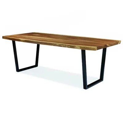 Live Edge Solid Wood Dining Table – Rustic Modern Farmhouse Style With Natural Grain Variations | Wayfair North America