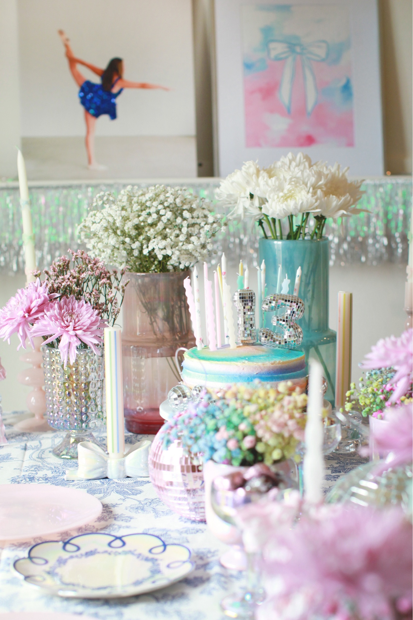 An iridescent coquette pastel 13th birthday party for my girl 🪩🎀

#LTKParties #LTKHome #LTKFamily