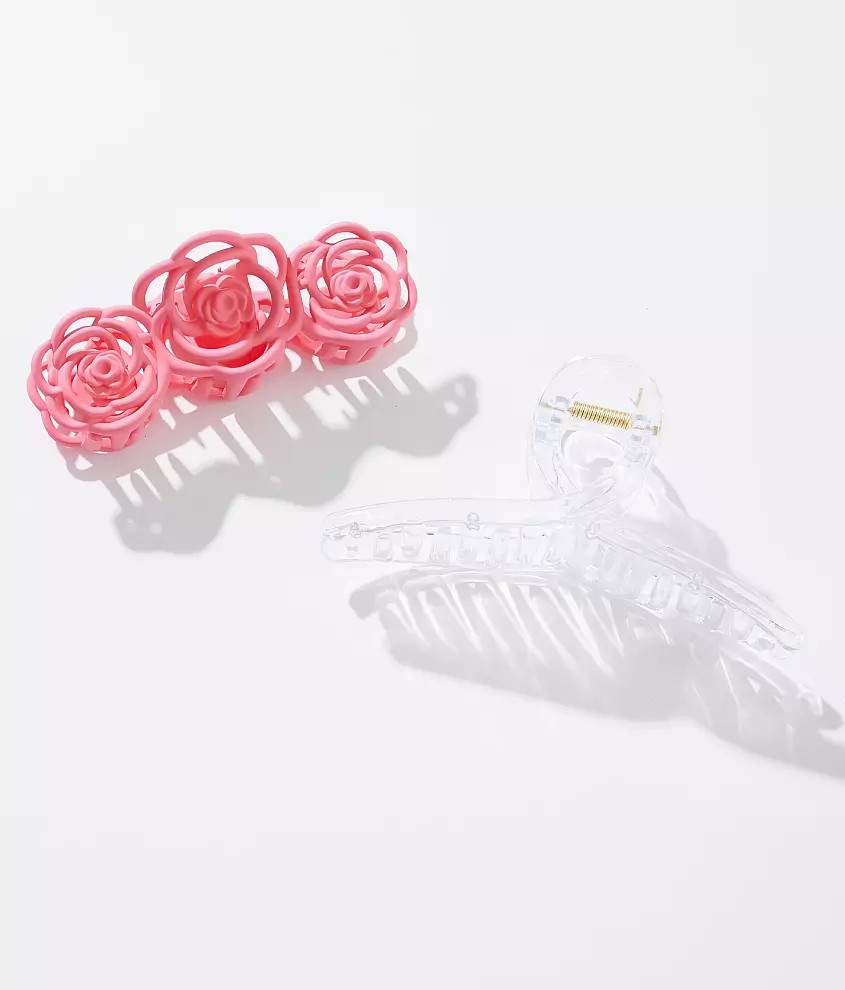 2 Pack Rosette Hair Claw Clips | Buckle