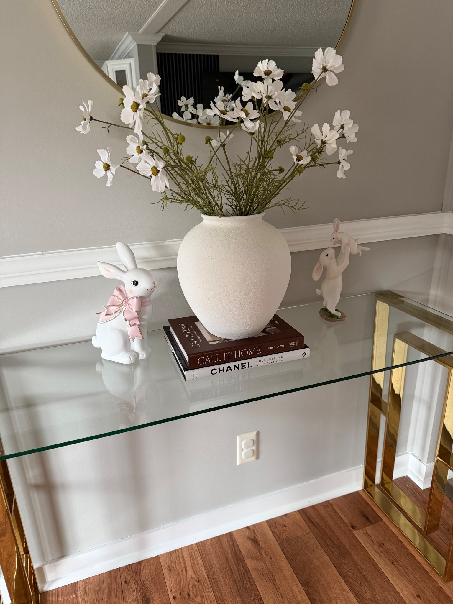 Flowers from @hobbylobby 
Vase 🏺 from @homegoods
Decorative rabbits from @tjmaxx 

#LTKHome #LTKActive #LTKSeasonal