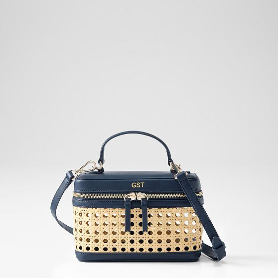 Waterproof Caning Crossbody, Navy | Mark and Graham