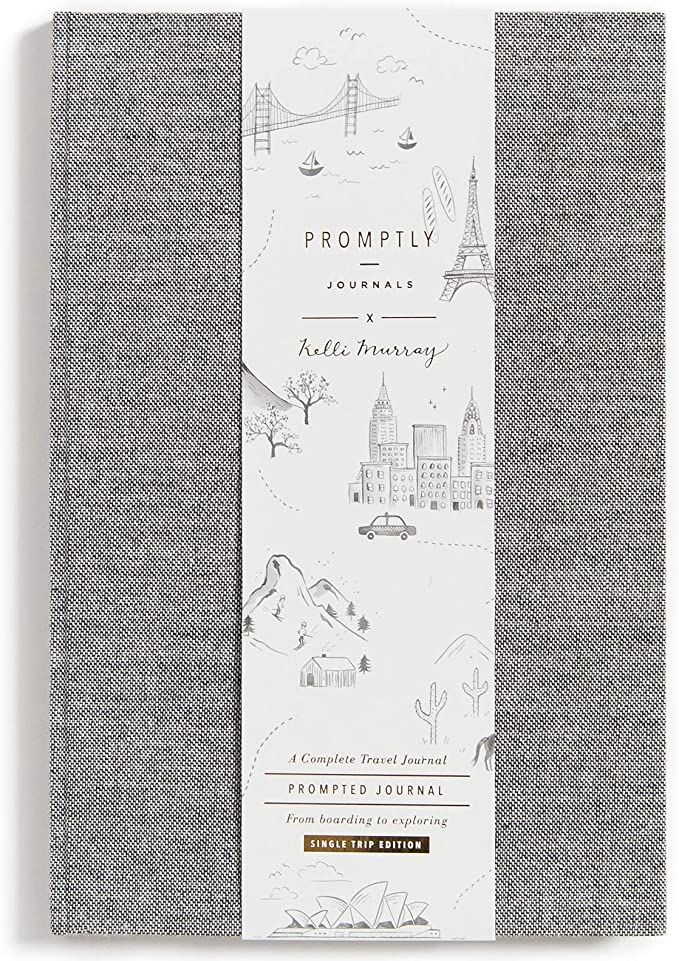 Promptly Journals, A Complete Travel Journal (Grey Tweed) - A Prompted Journal to Record Your Tra... | Amazon (US)
