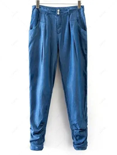 Casual Pockets Chambray Harem Pants | ZAFUL (Global)