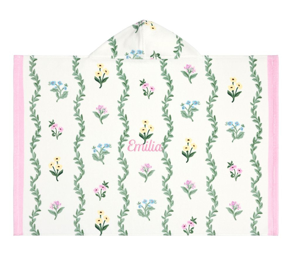 Stripe Floral Baby Beach Hooded Towel | Pottery Barn Kids