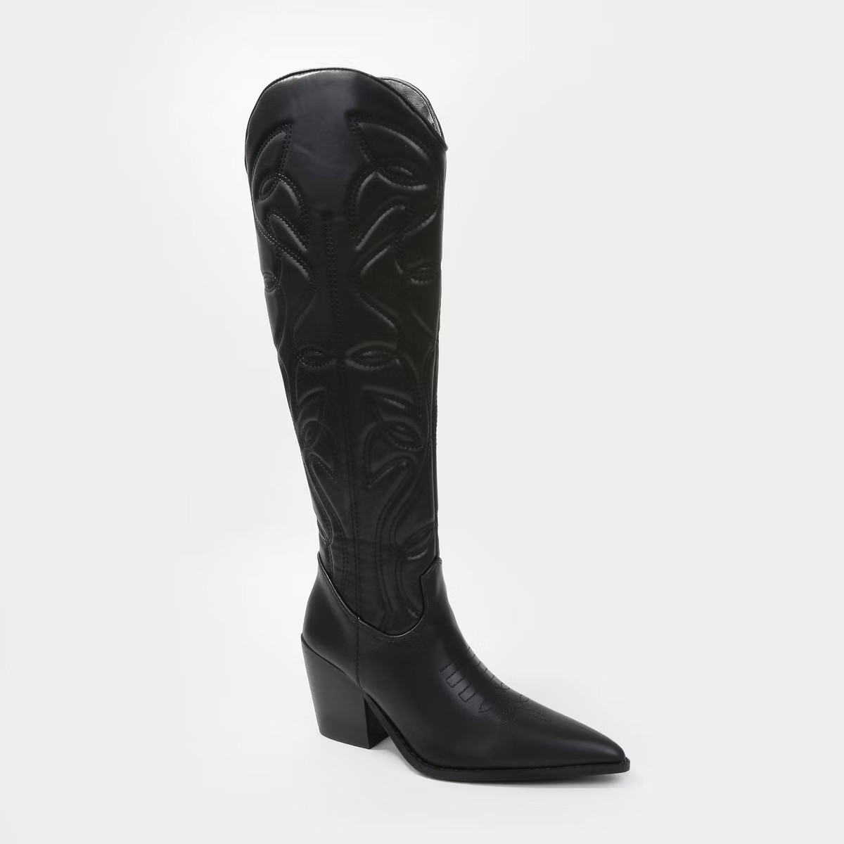 Berness Women's Anniston Embossed Stitching Western Knee-High Boots | Target