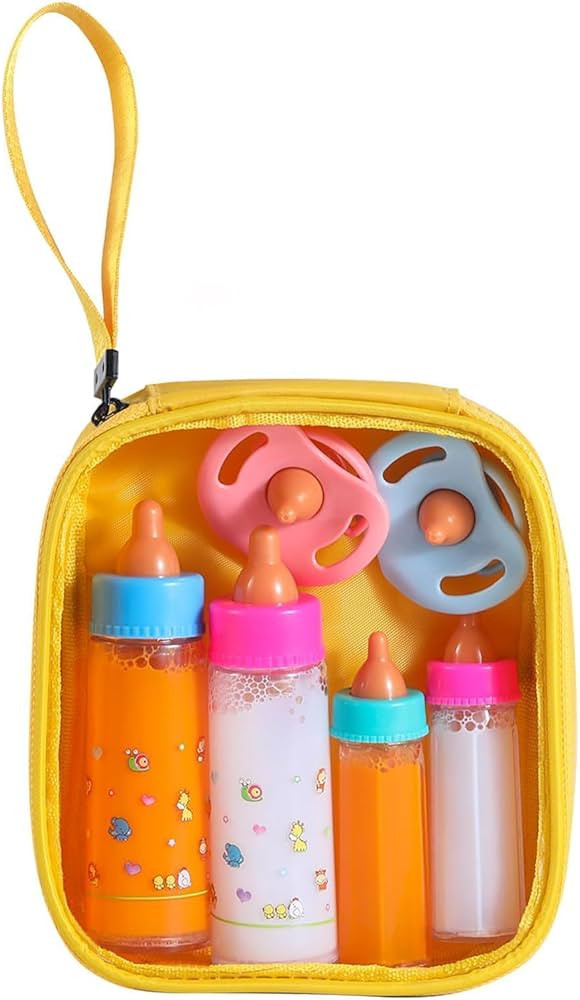Baby Doll Bottle Accessories - 6 Pcs Feeding Bottle Toys, Magic Disappearing Milk & Juice, Preten... | Amazon (US)