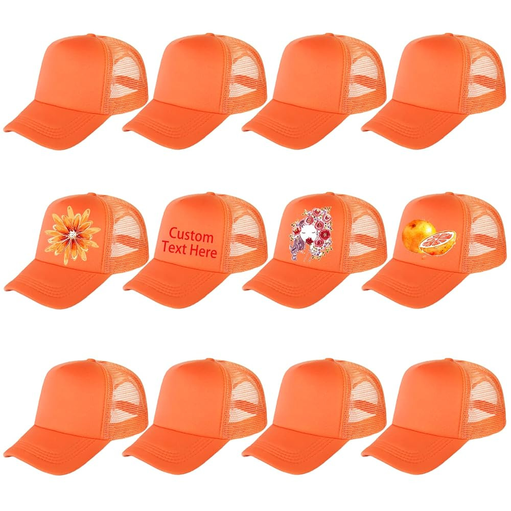 Ultrafun 12 Pack Trucker Hat Summer Mesh Sublimation Blank Hats Adjustable Snapback Baseball Hats... | Amazon (US)