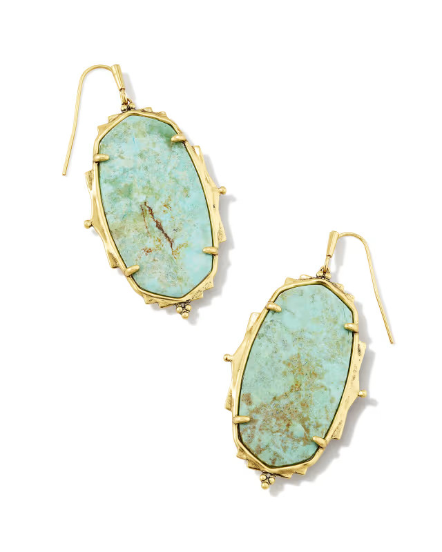Baroque Vintage Gold Ella Drop Earrings in Sea Green Chrysocolla | Kendra Scott | Kendra Scott