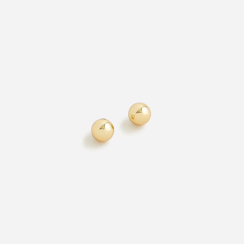 Dainty gold-plated ball stud earrings | J.Crew US