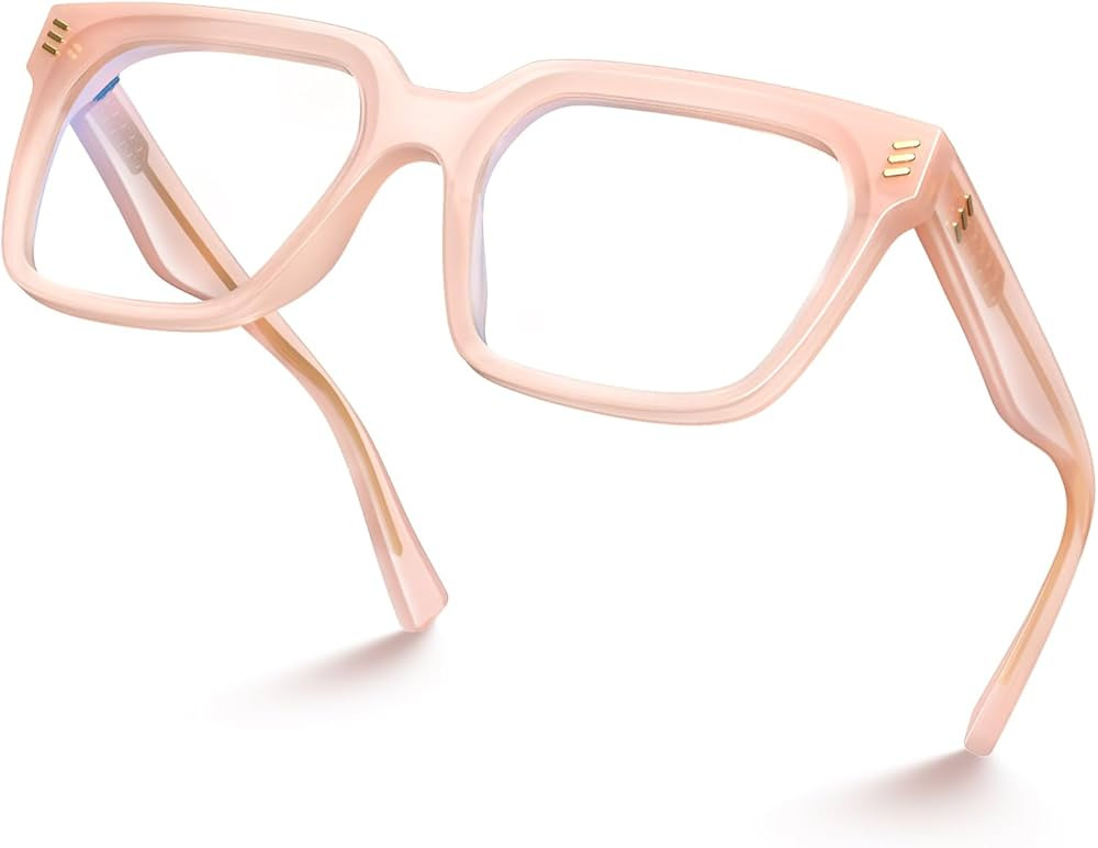 VISOONE Rectangle TR90 Blue Light Blocking Glasses Computer Glasses with Preppy Look for Women and Men Cougar | Amazon (US)