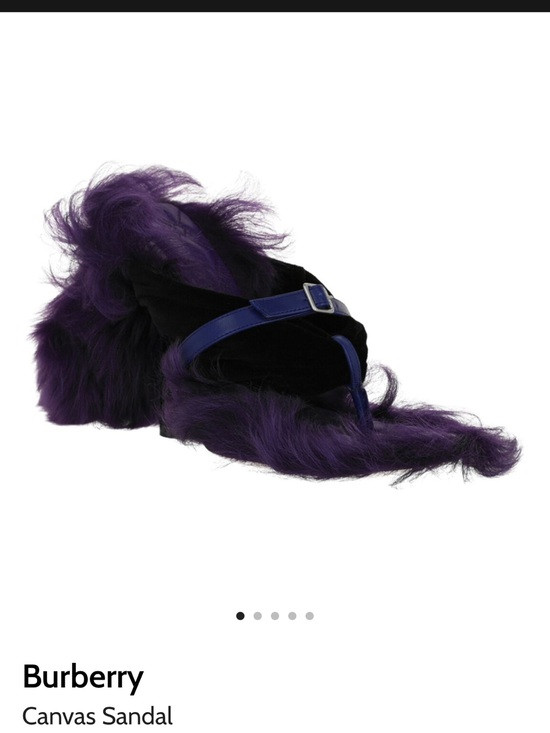 Burberry Black and Purple Fox Fur Sandal Box Label | Poshmark
