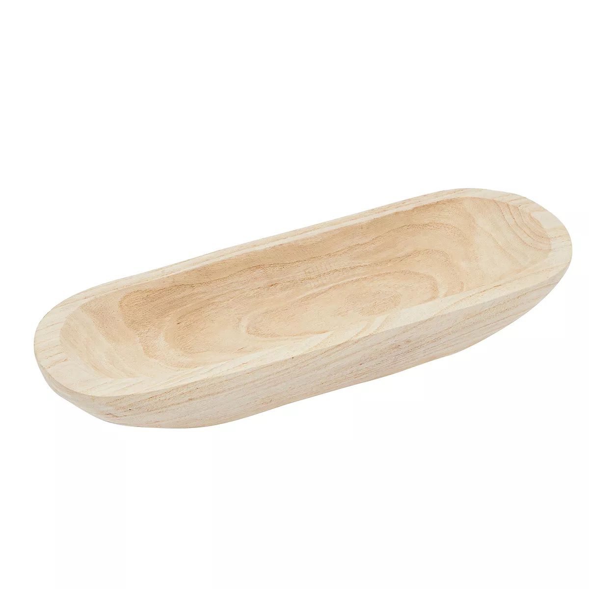 Handmade Wooden Dough Bowls for Decor, Oval Paulownia Wood Centerpiece (17 x 6 x 3 In) | Kohl's