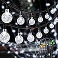 Pellimo 2-Pack 30 LED 20FT Solar String Lights Outdoor, Crystal Globe Lights with 8 Lighting Mode... | Amazon (US)