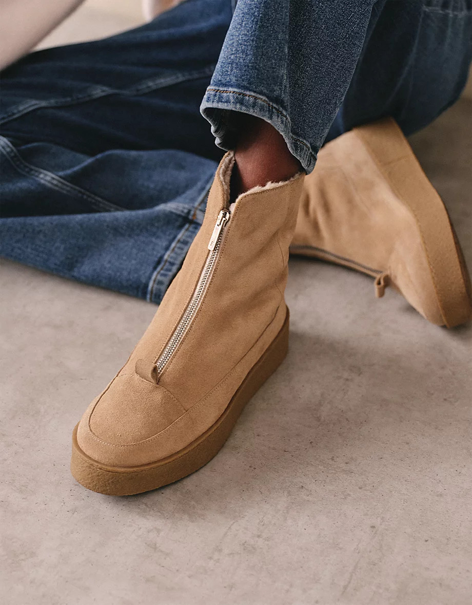Flattered Amelia Suede Wool Lined Boots | The White Company UK & ROW